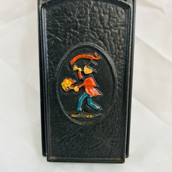 Vintage Black Cast Iron Fireplace Hearth Match Holder Cut Out Stars wall mount - Picture 3 of 16